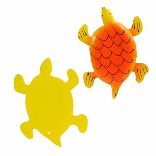 Painted Turtle Shape 8cm Yellow/Orange