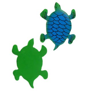 Painted Turtle Shape 8cm Green/Blue
