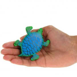 Painted Turtle Shape 8cm Green/Blue