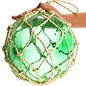 25cm Green Glass Float with Green Rope