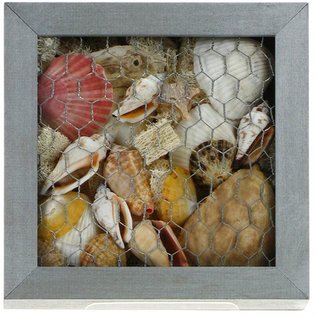 Silver Box Frame with Shells and Pot Pourri
