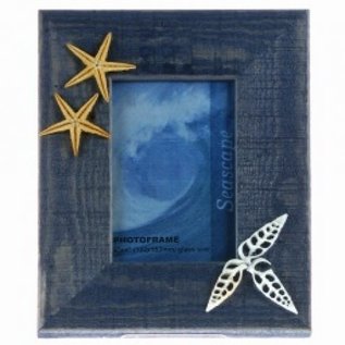 Blue Photo Frame with Seashells Motif 10X15