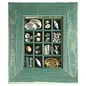 Green Maritime Picture with Shells, 20x15cm interior with 50mm frame