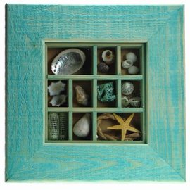 Maritime Shell Picture 15x15cm interior with 5cm frame