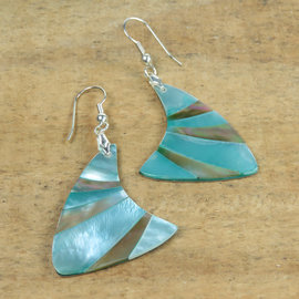 SEAURCO Seashell Earring - Polished Jade and Mother of Pearl