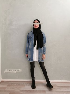 Spijker jas diano l-blauw