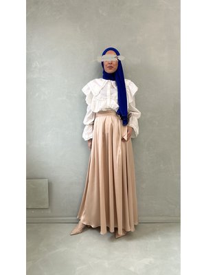 satin maxi skirt druento beige satin maxi skirt druento beige