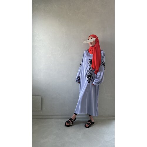 embroided tunic-dress sali blue embroided tunic-dress sali blue