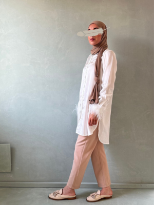 feather blouse tropia white feather blouse tropia white