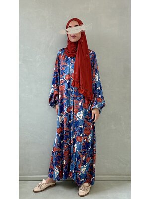 Maxi blouse lana blue-red Maxi blouse lana blue-red