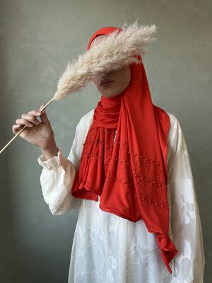 cotton jersey hijab abu orange red cotton jersey hijab abu orange red