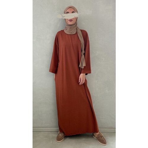 oversized tricot abaya rusty red oversized tricot abaya rusty red