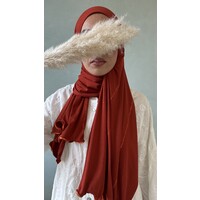 cotton jersey hijab fujairah rusty red