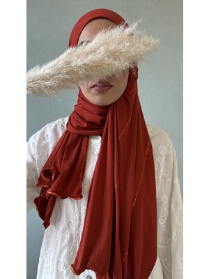 cotton jersey hijab fujairah rusty red