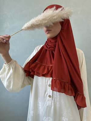 cotton jersey hijab ajman rusty red