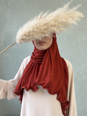cotton jersey hijab dubai rusty red