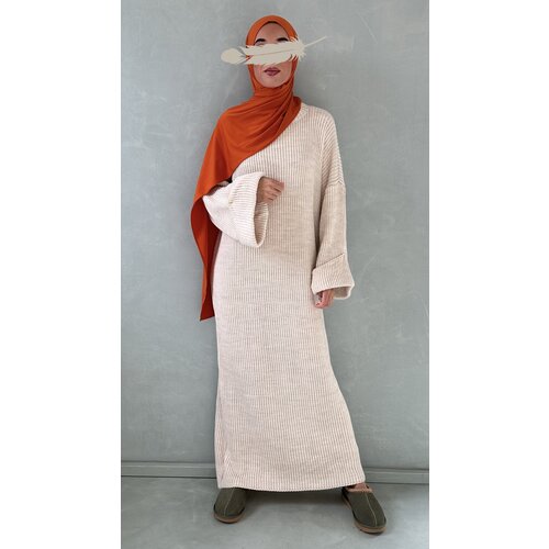 knitted dress diano l-beige knitted dress diano l-beige