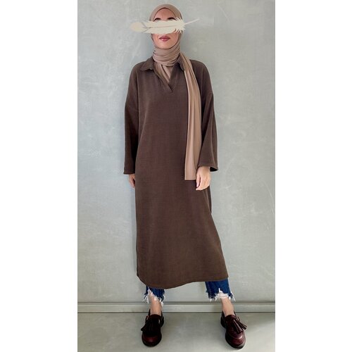 Comfy dress curdy V brown Comfy dress curdy V brown