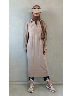 midi trui-jurkje campalino beige midi trui-jurkje campalino beige