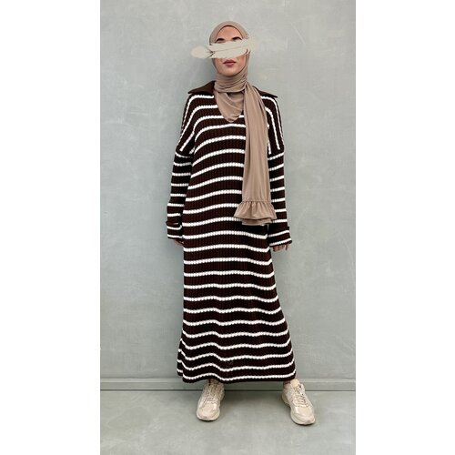 knitted dress zerba brown knitted dress zerba brown