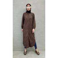 curduroy maxi blouse lonate brown