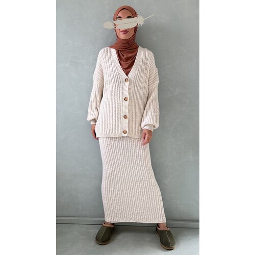 knitted two piece lesina l-beige knitted two piece lesina l-beige