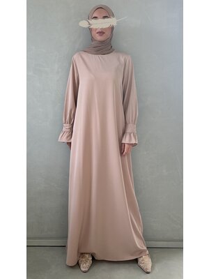abaya bella (button sleeve) beige abaya bella (button sleeve) beige