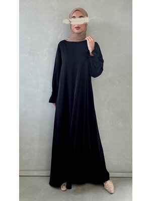 abaya bella (button sleeve) black abaya bella (button sleeve) black