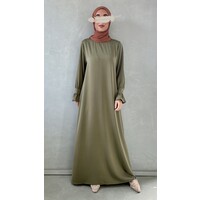 abaya bello (button sleeve) green