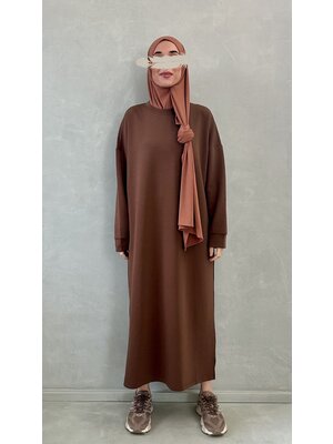 midi comfy sweater dress premiume brown midi comfy sweater dress premiume brown