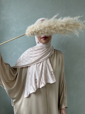 hijab de luxe khaima silver pink