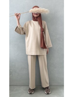 soft  twin set confienza taupe soft  twin set confienza taupe