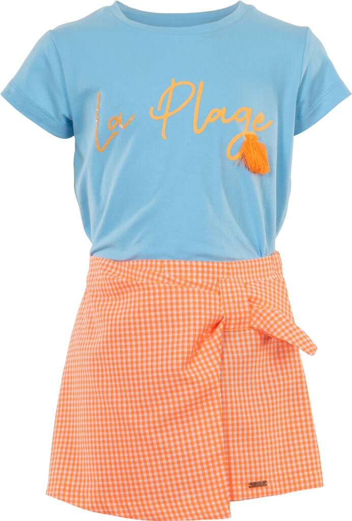 Blue Bay short Paris vichy orange