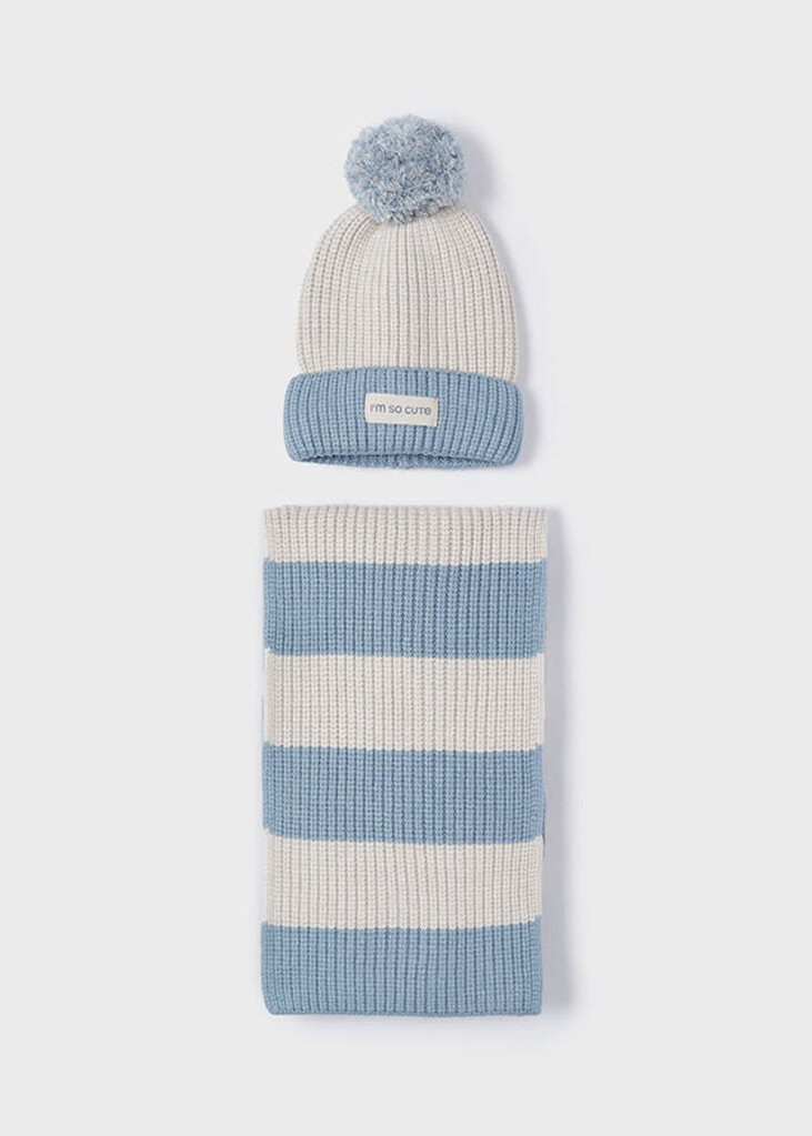 Mayoral 10827 Stripes hat-scarf set