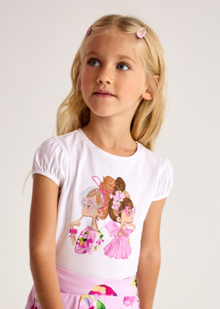 Mayoral 3003 S/s doll t-shirt 058 wht-orchid