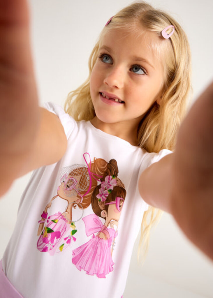 Mayoral 3003 S/s doll t-shirt 058 wht-orchid