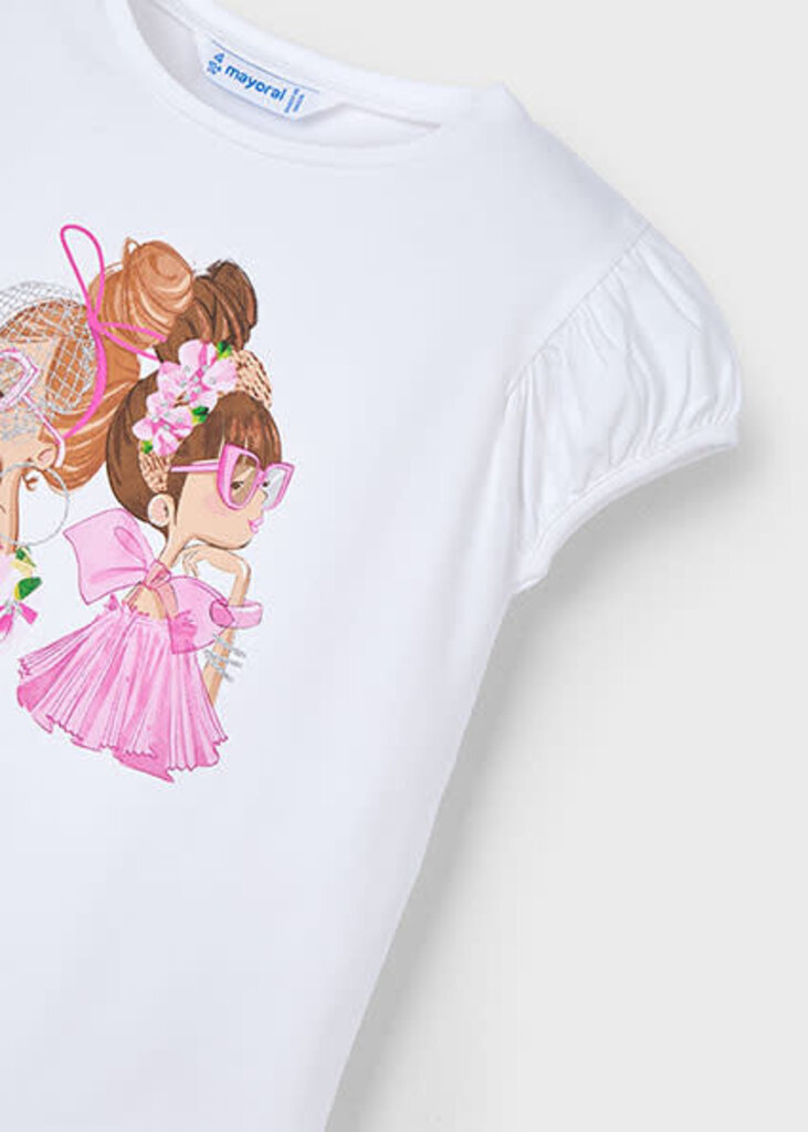 Mayoral 3003 S/s doll t-shirt 058 wht-orchid
