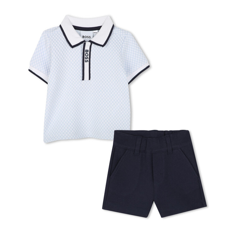 BOSS J52212 Ens. Polo+short Wit