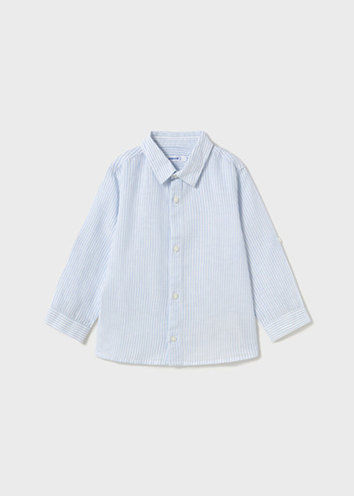 Mayoral 1116 L/s linen shirt 087 light blue