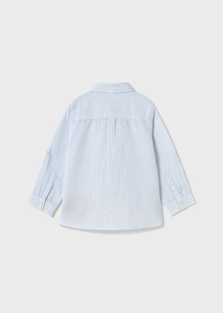 Mayoral 1116 L/s linen shirt 087 light blue