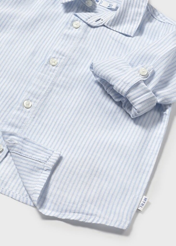 Mayoral 1116 L/s linen shirt 087 light blue