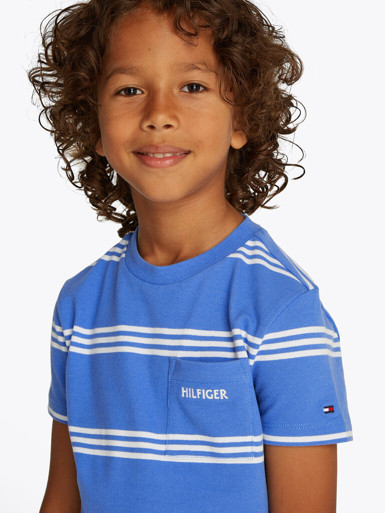 KB09534 Hilfiger emb reg pique tee s/s C30 blue spell stripe