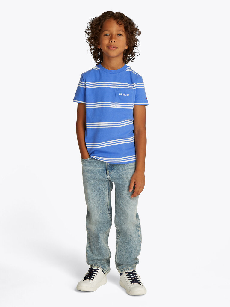 KB09534 Hilfiger emb reg pique tee s/s C30 blue spell stripe
