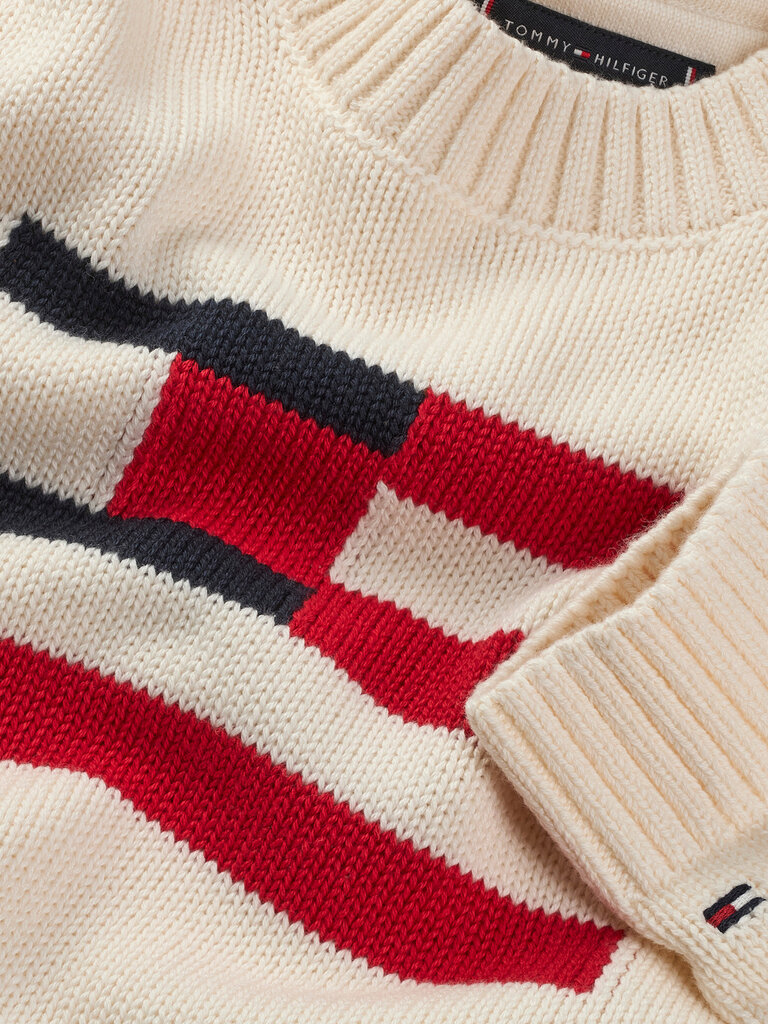 KB09520 Flag sweater Z00 Ivory petal
