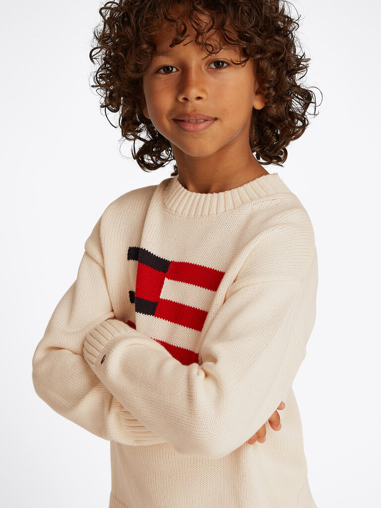 KB09520 Flag sweater Z00 Ivory petal