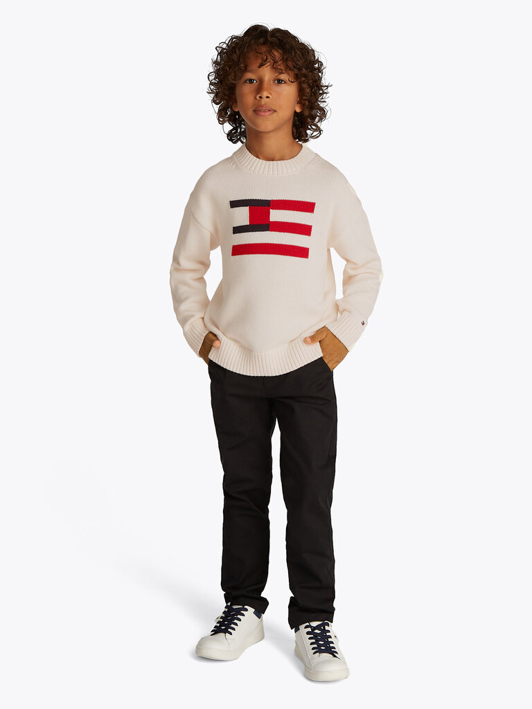 KB09520 Flag sweater Z00 Ivory petal