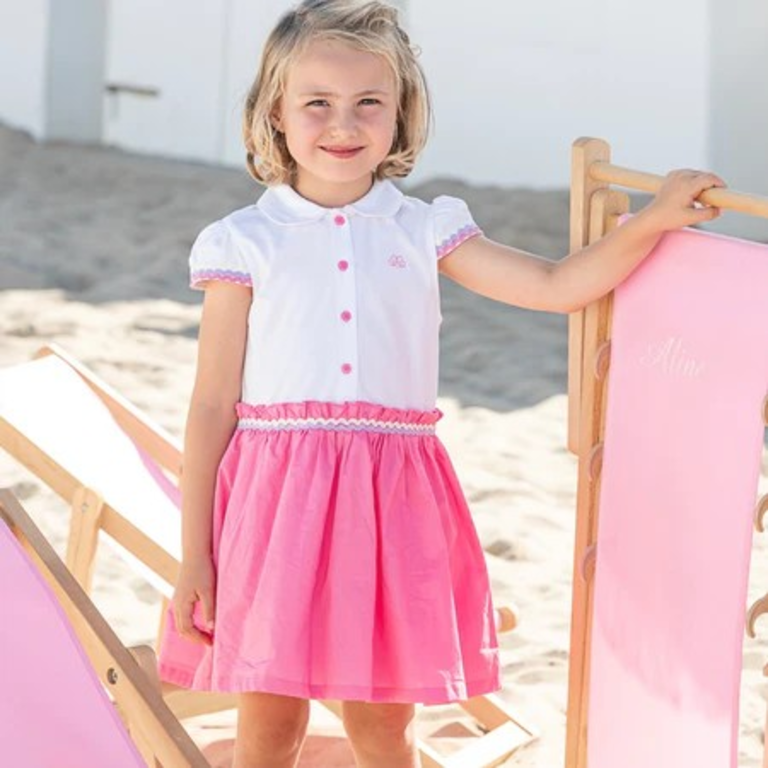 Natini Dress Zara White-Fuchsia