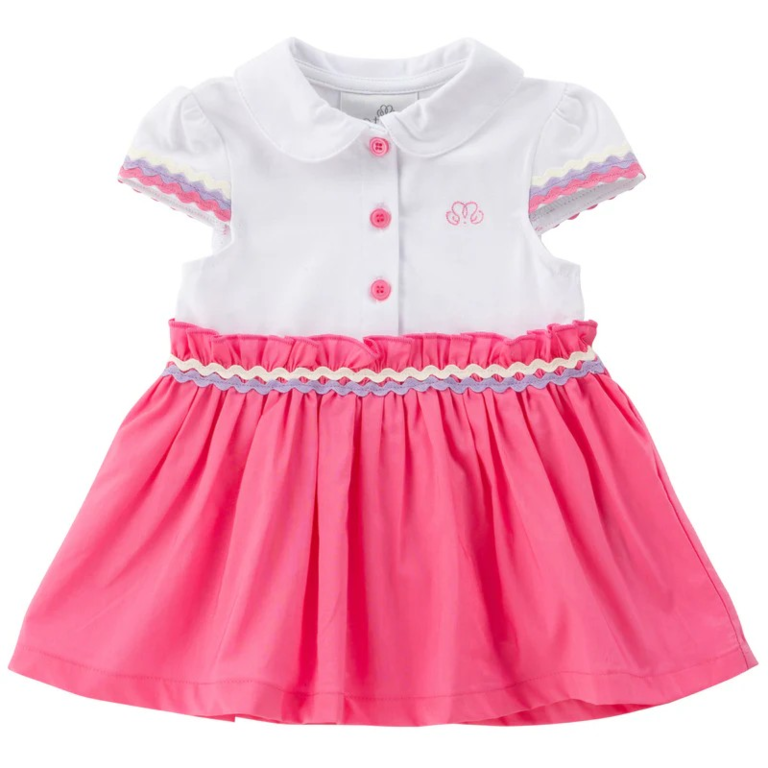 Natini Dress Zara White-Fuchsia