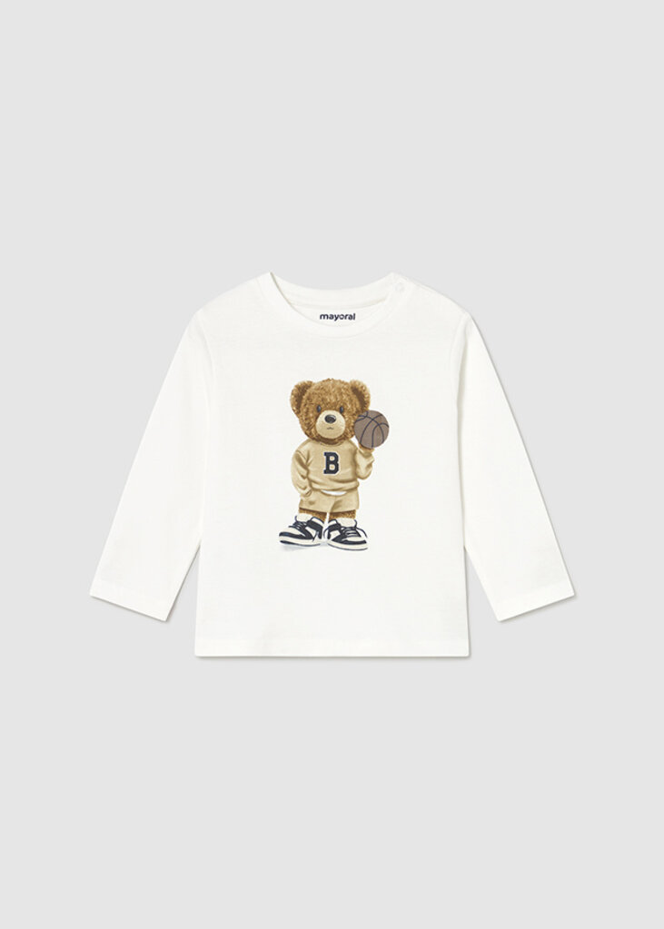 Mayoral 2058 L/s shirt bear 082 cream