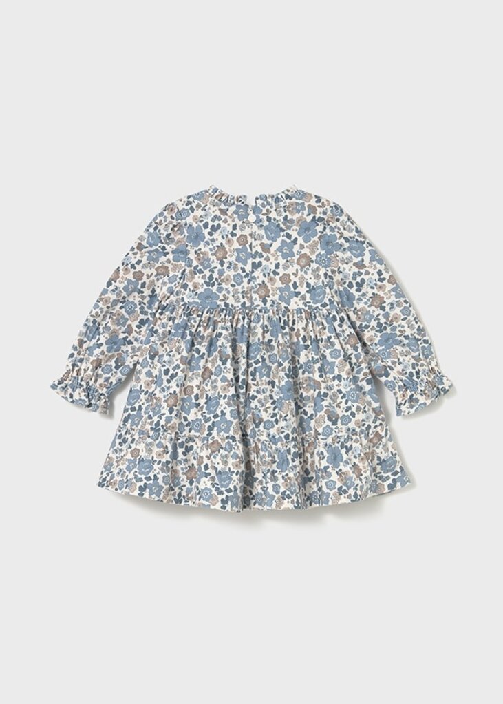 Mayoral 2909 Printed velvet dress 026 blue bell